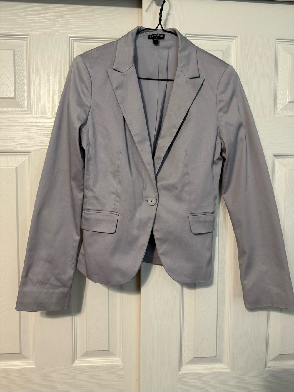 Express Women's Pale Gray Single-Button Blazer
